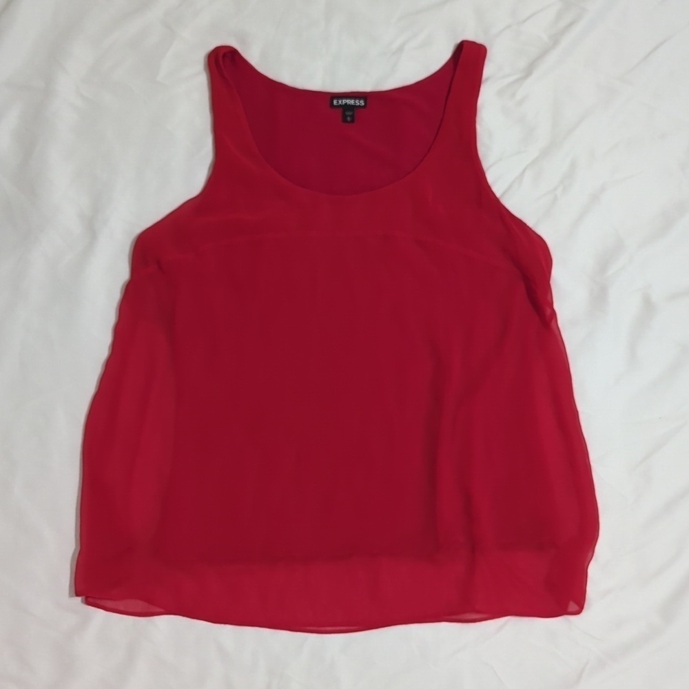 Express Chiffon Tank, Color Red Size L
